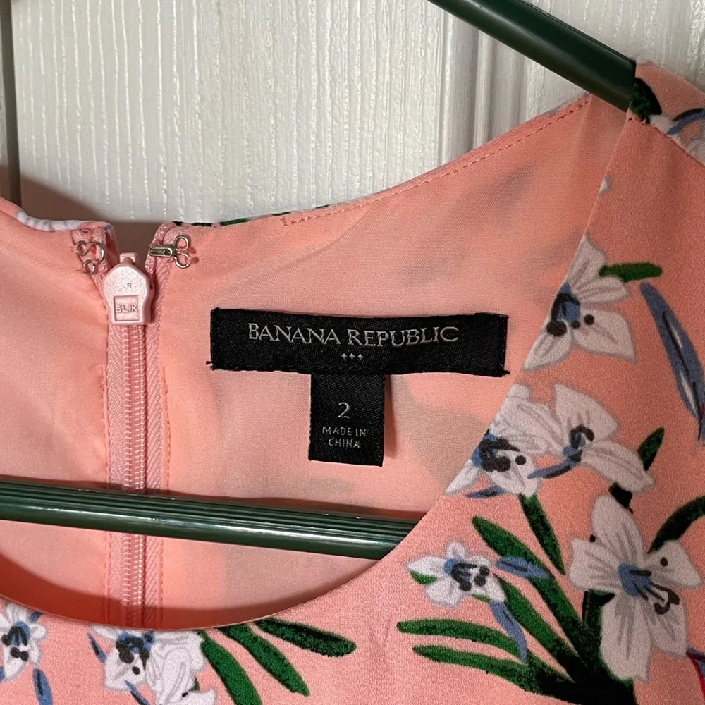 Banana Republic Pink Floral Midi Dress - Picture 2 of 3